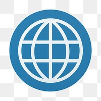 Grid globe png icon, transparent background