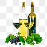 Wine bottle png sticker, transparent background