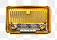 Vintage radio png sticker, transparent background