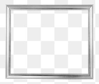 Silver frame png sticker, transparent background