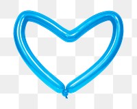 Blue heart balloon png sticker, transparent background