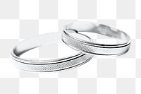 Silver wedding rings png sticker, transparent background