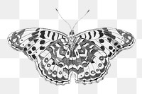Vintage butterfly png sticker, transparent background