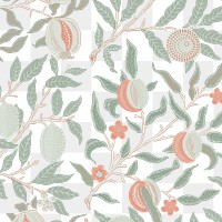 PNG William Morris's fruit pattern sticker, vintage pomegranate design, transparent background