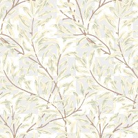 PNG William Morris's leaf pattern sticker, vintage floral design, transparent background