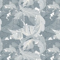 PNG William Morris's leaf pattern sticker, vintage floral design, transparent background