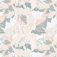 PNG William Morris's leaf pattern sticker, vintage floral design, transparent background