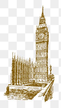 Big Ben png sticker, England travel transparent background