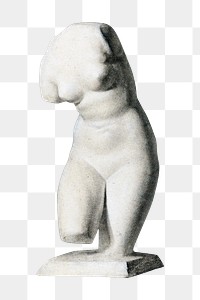 Woman's sculpture png plaster cast  sticker, transparent background