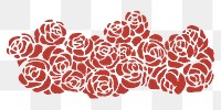 Red roses png border  sticker, transparent background