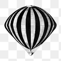 Vintage illustration png hot air balloon  sticker, transparent background