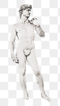 PNG Michelangelo's sculpture of David sticker sticker, transparent background