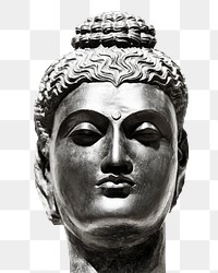 Indian Buddha head png religious sticker, transparent background