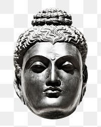 Indian Buddha head png religious sticker, transparent background