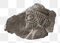 Relief-carved png fragment from Persepolis sticker, transparent background