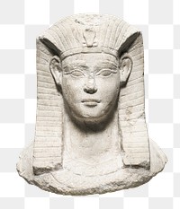 Young Pharaoh png vintage sculpture sticker, transparent background