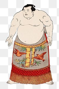 Sumo wrestler png on transparent background.    Remastered by rawpixel. 