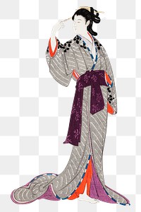 Japanese woman png on transparent background.    Remastered by rawpixel. 