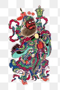Chinese Sacred Warrior png, transparent background.    Remastered by rawpixel. 