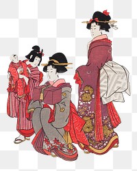 Japanese women png on transparent background.    Remastered by rawpixel. 