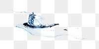 Png Hokusai's boat on a river, transparent background.    Remastered by rawpixel. 