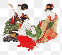 Vintage Japanese women png on transparent background.    Remastered by rawpixel. 