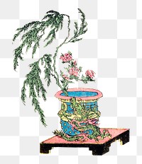 Japanese ikebana arrangement png on transparent background.    Remastered by rawpixel. 