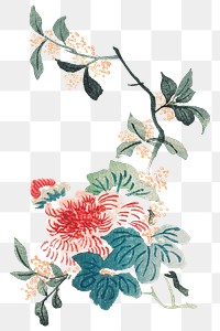 Japanese Autumn flowers png on transparent background.    Remastered by rawpixel. 