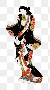 Japanese woman png on transparent background.    Remastered by rawpixel. 