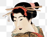 Japanese woman png on transparent background.    Remastered by rawpixel. 