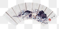 Ocean wave hand fan png vintage Japanese art on transparent background.   Remastered by rawpixel. 