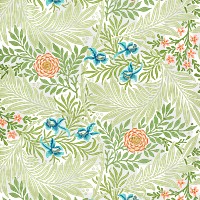 William Morris png leaf pattern sticker, transparent background