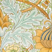 PNG William Morris's leaf pattern sticker, transparent background