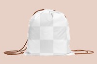 Drawstring bag  png mockup, transparent design