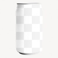 Soda can png mockup, transparent design 