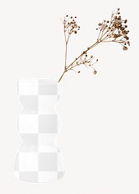 Png flower vase mockup, transparent design