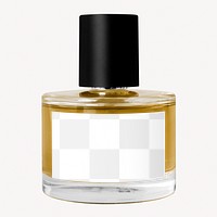 Perfume bottle png label mockup, transparent design