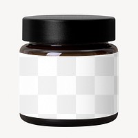 Skincare jar png label mockup, transparent design