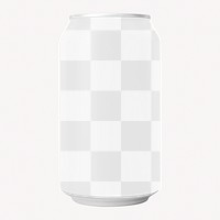 Soda can png mockup, transparent design 