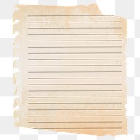 Ripped note paper png sticker, transparent background