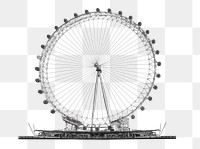 London Eye png sticker, UK travel  transparent background