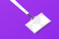 Staff card png mockup, 3D purple transparent design