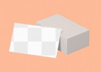 Business card png mockup, peachy transparent design