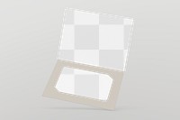 Card holder png mockup, gray transparent design