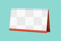 Desk calendar png mockup, green transparent design