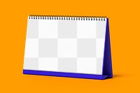 Desktop calendar png mockup, orange transparent design