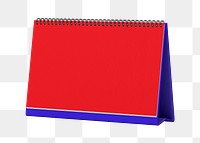 Desktop calendar png sticker, red blank design, transparent background