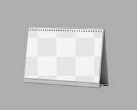 Desktop calendar png mockup, gray transparent design