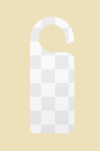 Door hanger png mockup, yellow transparent design