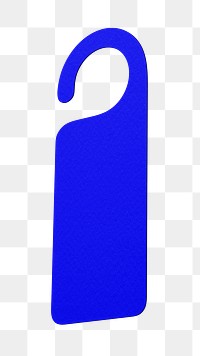 Door tag png sticker, blue design, transparent background